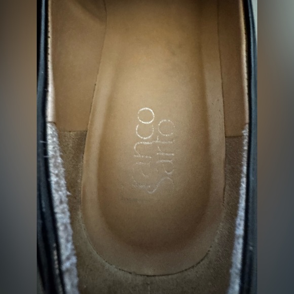 Franco Sarto Carolynn Tassel Loafer Black Patent Leather Lug Sole Slip On Sz 9M - Picture 9 of 10